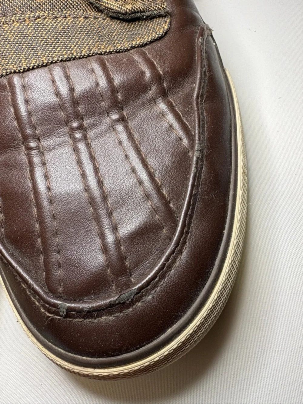 Lugz Men's Boomer Duck Toe & Brown‎ Canvas Sneakers Size 9.5